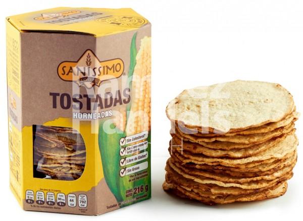 Corn Tostadas naturally gluten-free SANISSIMO 200 g (EXP 29 DIC 2022)