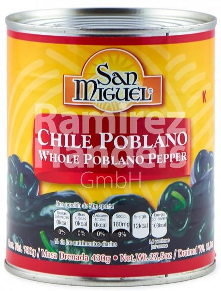 Chili Poblano Entero 780 g San Miguel (CAD 31 ENE 2027)
