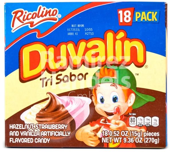 Duvalin RICOLINO Triple Flavour Display 18 St. 15 g ea.(EXP 01 DEC 2023)