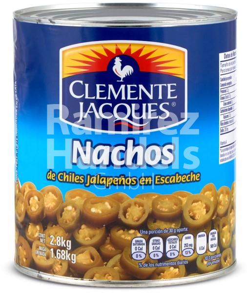 Chile Jalapeño Nachos (rodajas) CLEMENTE JACQUES 2800 gr Lata (CAD 30 JUNIO 2023)