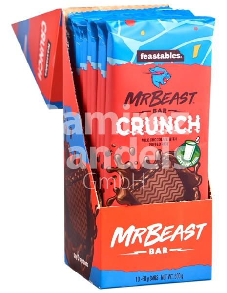 Chocolate Bar Mr. Beast CRUNCH Display 10 pcs. 60 g each [EXP 16 NOV 2024]