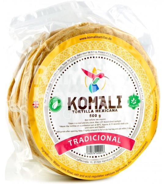 Tortillas de Maiz Nixtamalizadas TRADICIONAL Komali 15 cm 500 g (20 piezas)