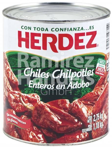 Chili ahipotles in adobo - marinated HERDEZ 2.8 kg
