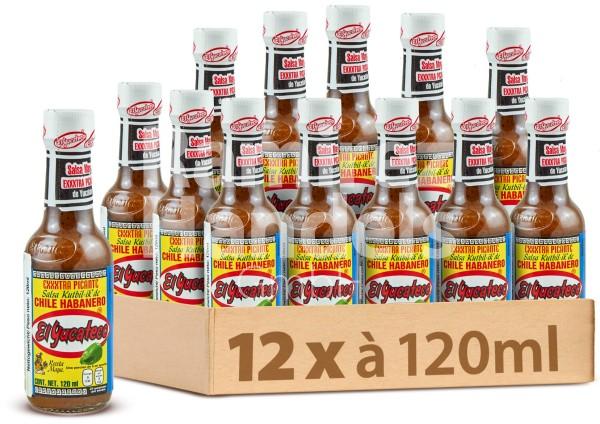 Kutbil extra hot sauce El Yucateco BOX 12 pcs. 120 ml each