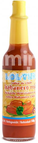 Salsa Habanero ROT (ROJO) LOL-TUN 140 ml (MHD 20 SEP 2023)