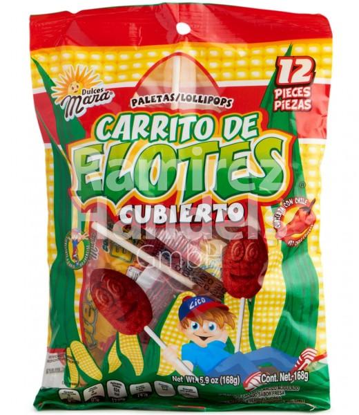 Lollipops with chili - Carritos de Elote MARA 12 pcs.