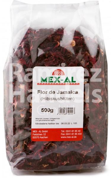 Jamaica Hibiskusblüten getrocknet 500 g (MHD 26 SEP 2024)