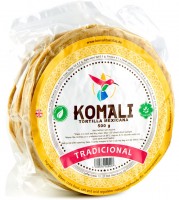 Yellow corn tortillas naturally gluten-free KOMALI 15 cm 500 g (approx. 20 pieces) 