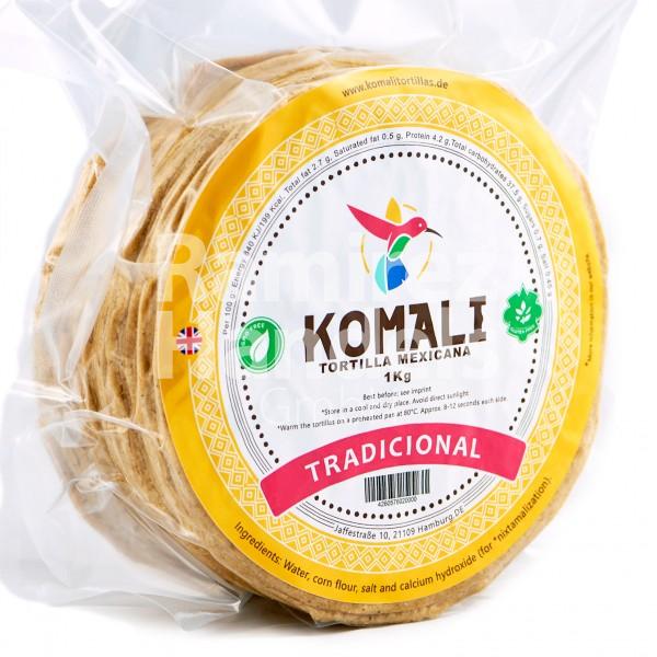 Tortillas de Maiz Nixtamalizadas TRADICIONAL Komali 15 cm 1 kg