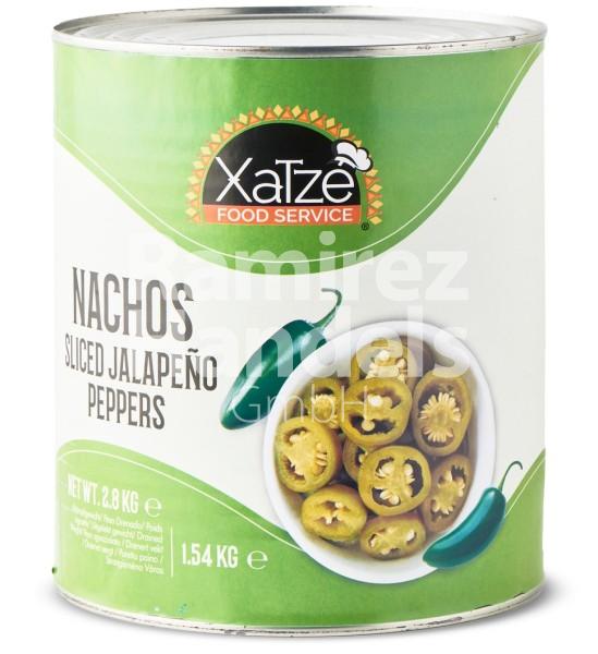 Chile Jalapeño Nachos (rodajas) XATZE 2,8 kgr Lata (CAD 01 JUL 2026)