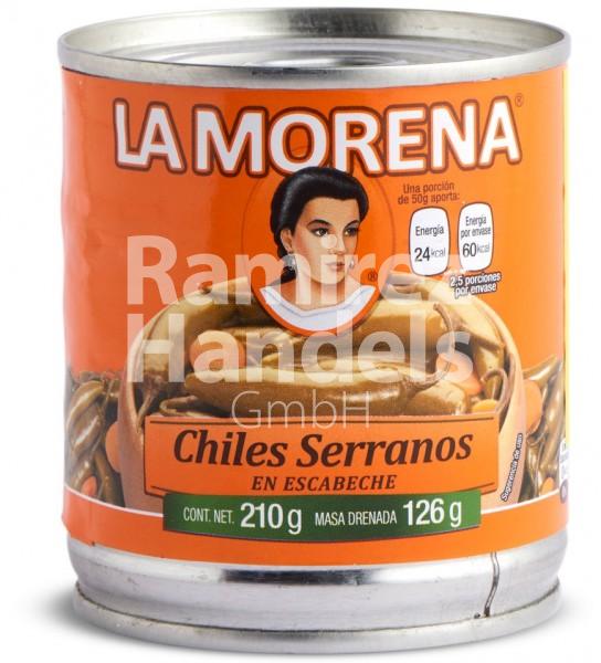 Chili Serrano whole pod LA MORENA 210 g (EXP 01 JAN 2026)