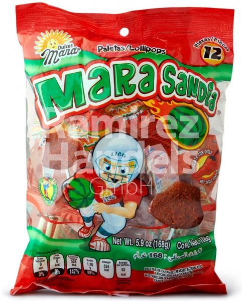 Lollipops with Chili & Sandia MARA 12 pcs. (EXP 15 MARZ 2024)