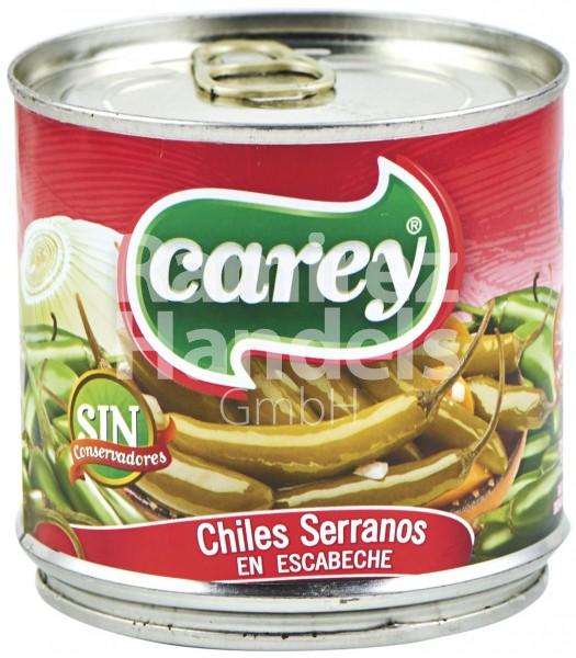 Chili SERRANO ganze Schote Carey 380 g (MHD 29 JUL 2024)