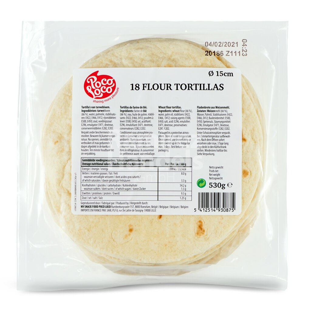 [MX0320] Wheat tortillas POCO LOCO 15 cm (18 St.)