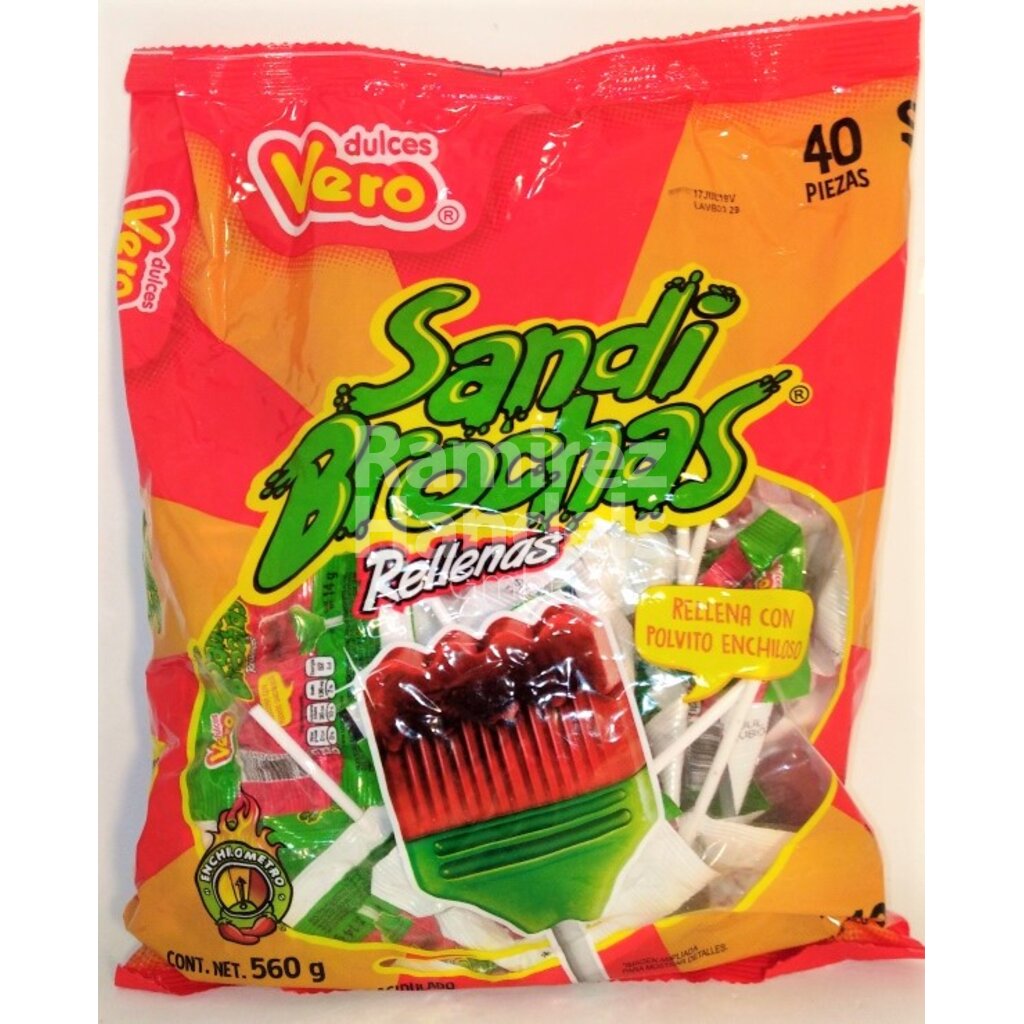 Paletas con Chile Sandibrochas 560 g (40 piezas)
