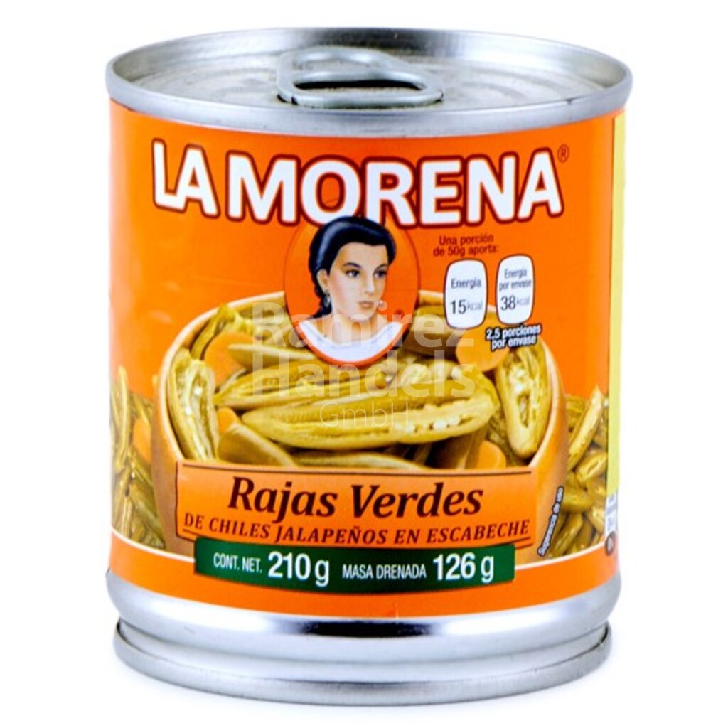 [MX0460] Chili Jalapeno in Streifen La Morena (Rajas) 210 g