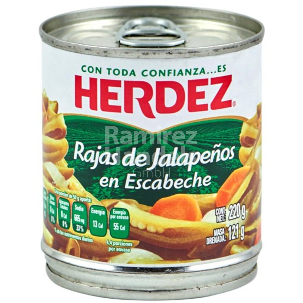 [MX0472] Chili Jalapeno in Streifen Herdez (Rajas) 205 g