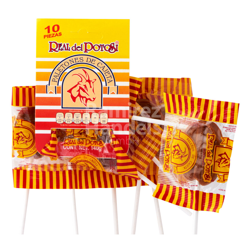 [MX1056] Paletones Cajeta Real del Potosi Lollis 10 piezas