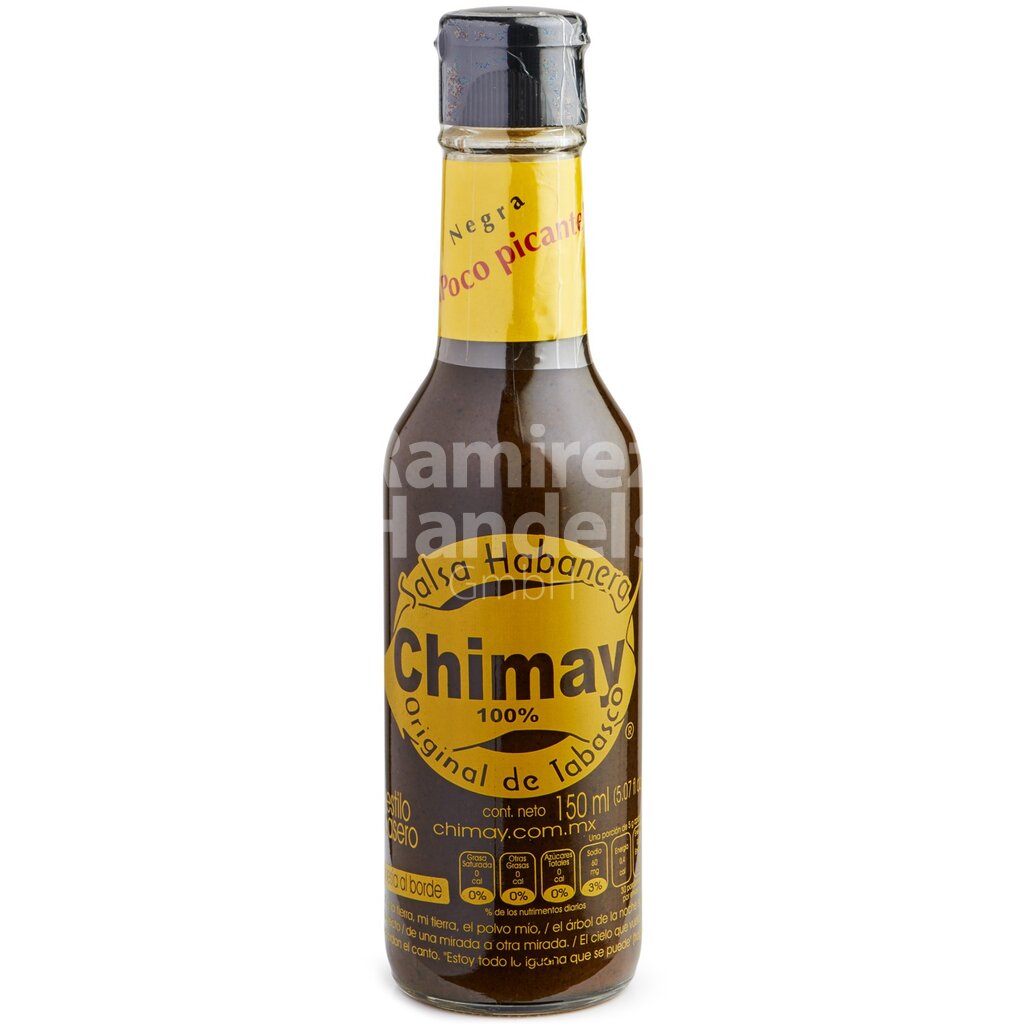 Salsa Habanera Leight Scharf NEGRA (Schwarz) CHIMAY 150 ml