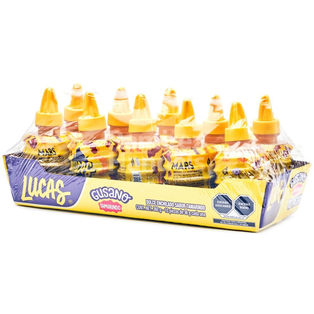 [MX1370] Lucas Muecas GUSANO TAMARINDO Display 10 St. Je 36 g