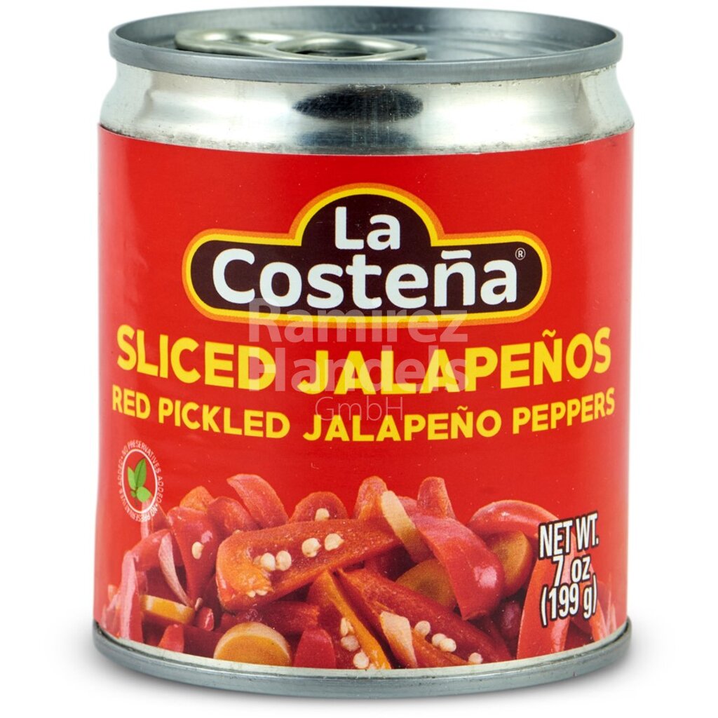 [MX1386] Rote Jalapenos in Streifen LA COSTENA (Rajas rojas) 199 g
