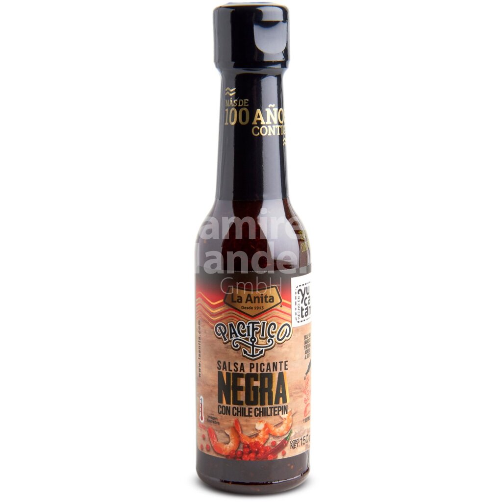 Salsa Habanero NEGRA CON CHILTEPIN La Anita 150 ml