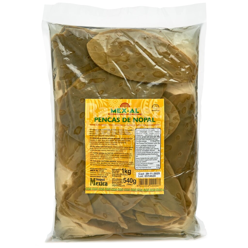 Ganze Kaktusblätter Nopales MEX-AL 1 kg