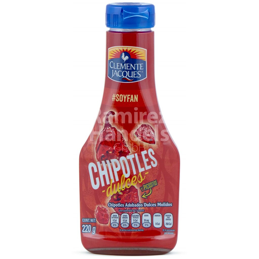 [MX1492] Chili Chipotle süß püriert CLEMENTE JACQUES 220 g Flasche