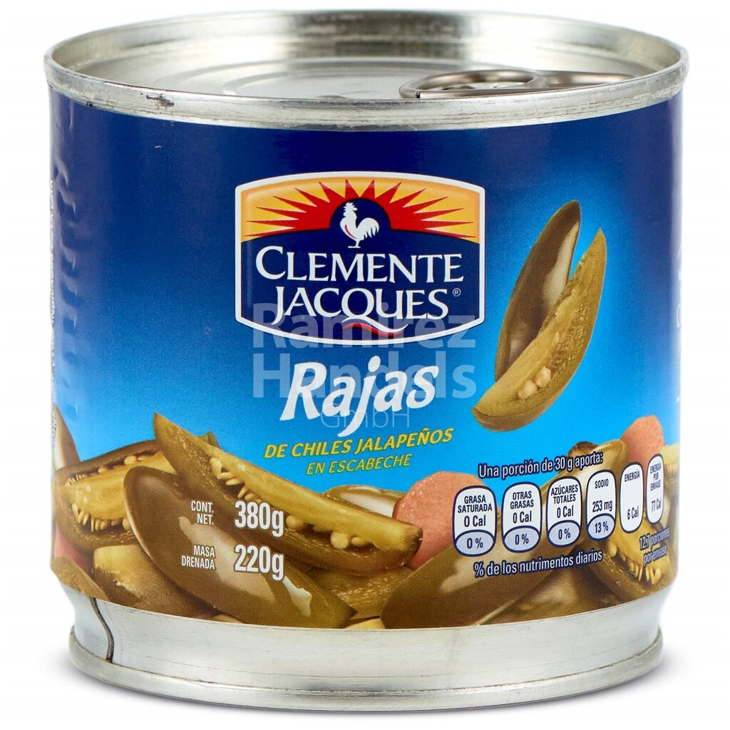 [MX1495] Jalapeno Chili in Slices CLEMENTE JACQUES 380 gr. Can