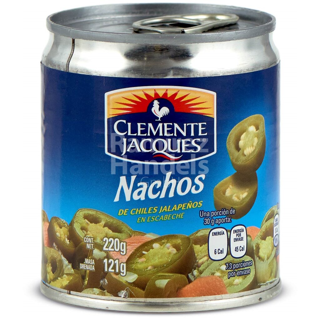 [MX1496] Chili Jalapeno Nachos (in Scheiben) CLEMENTE JACQUES 220 g Dose