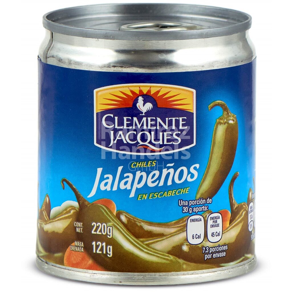 [MX1499] Chili Jalapeno ganze Schote CLEMENTE JACQUES 220 g Dose