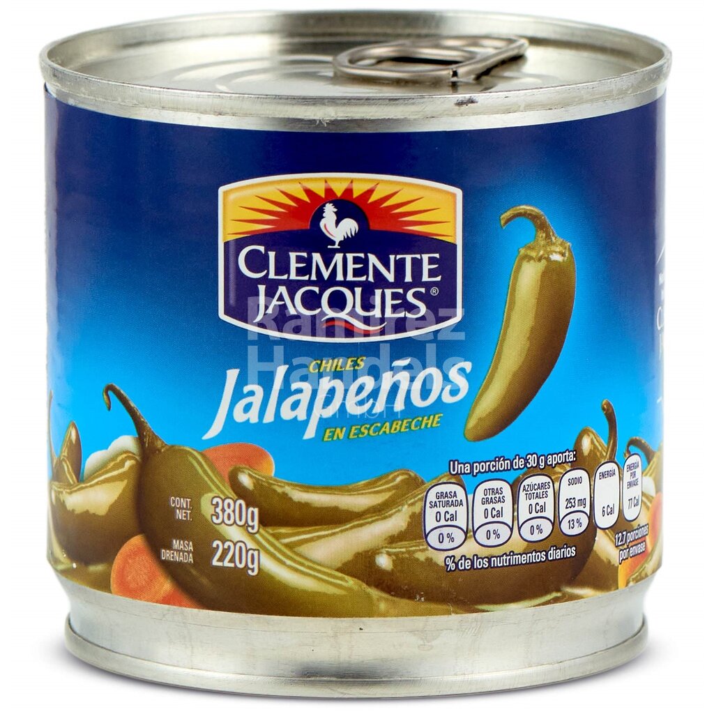 [MX1500] Chile Jalapeño Entero CLEMENTE JACQUES 380 gr Lata