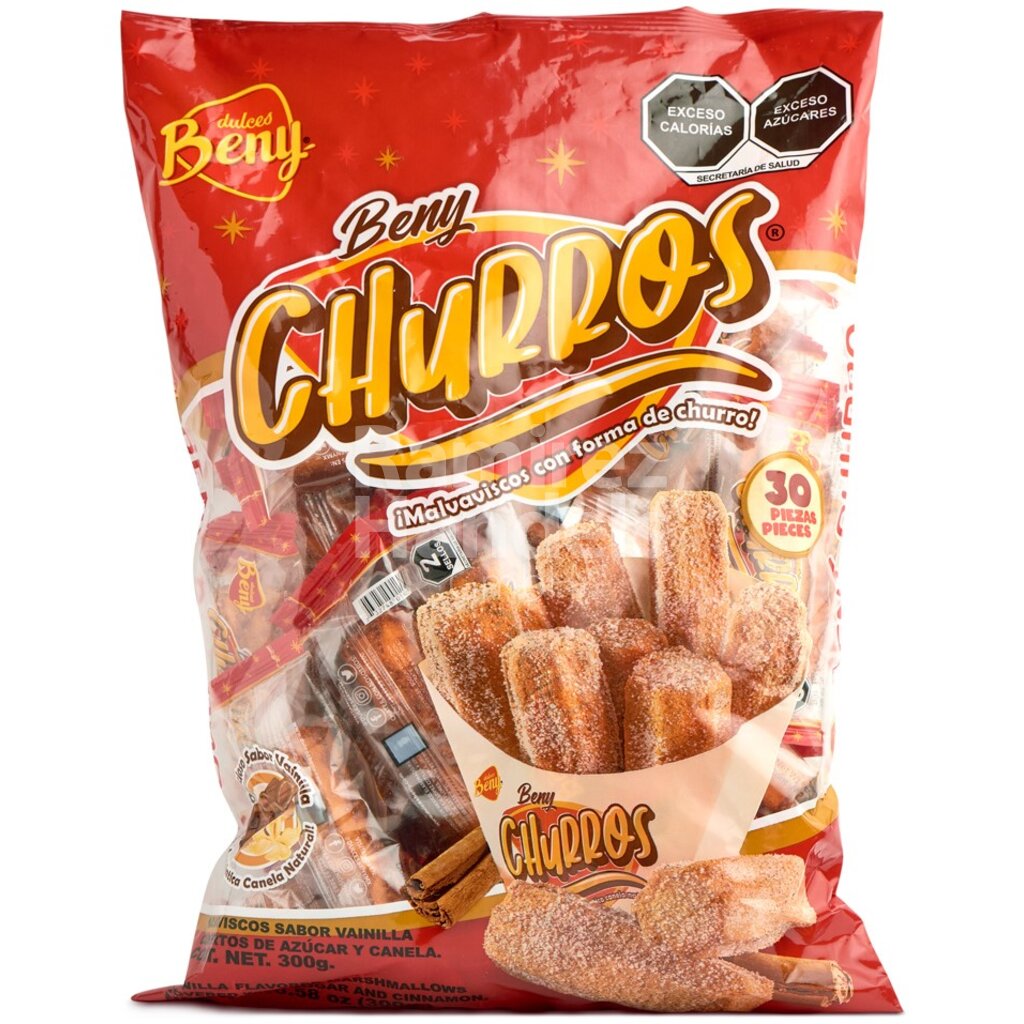 Malvaviscos CHURROS Dulces Beny 30 pzas.