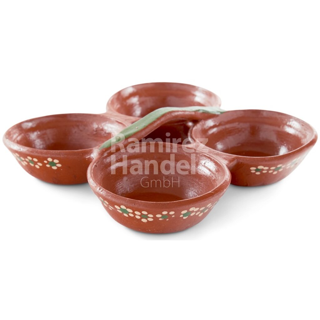Salsa Bowls Traditional Mexican Clay (four divisions)