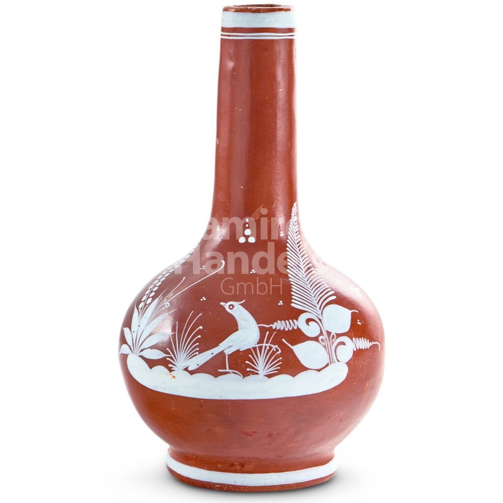 [MX1914] Vase THIN NECK (Aprox. 17 cm) Glazed Mexican Clay