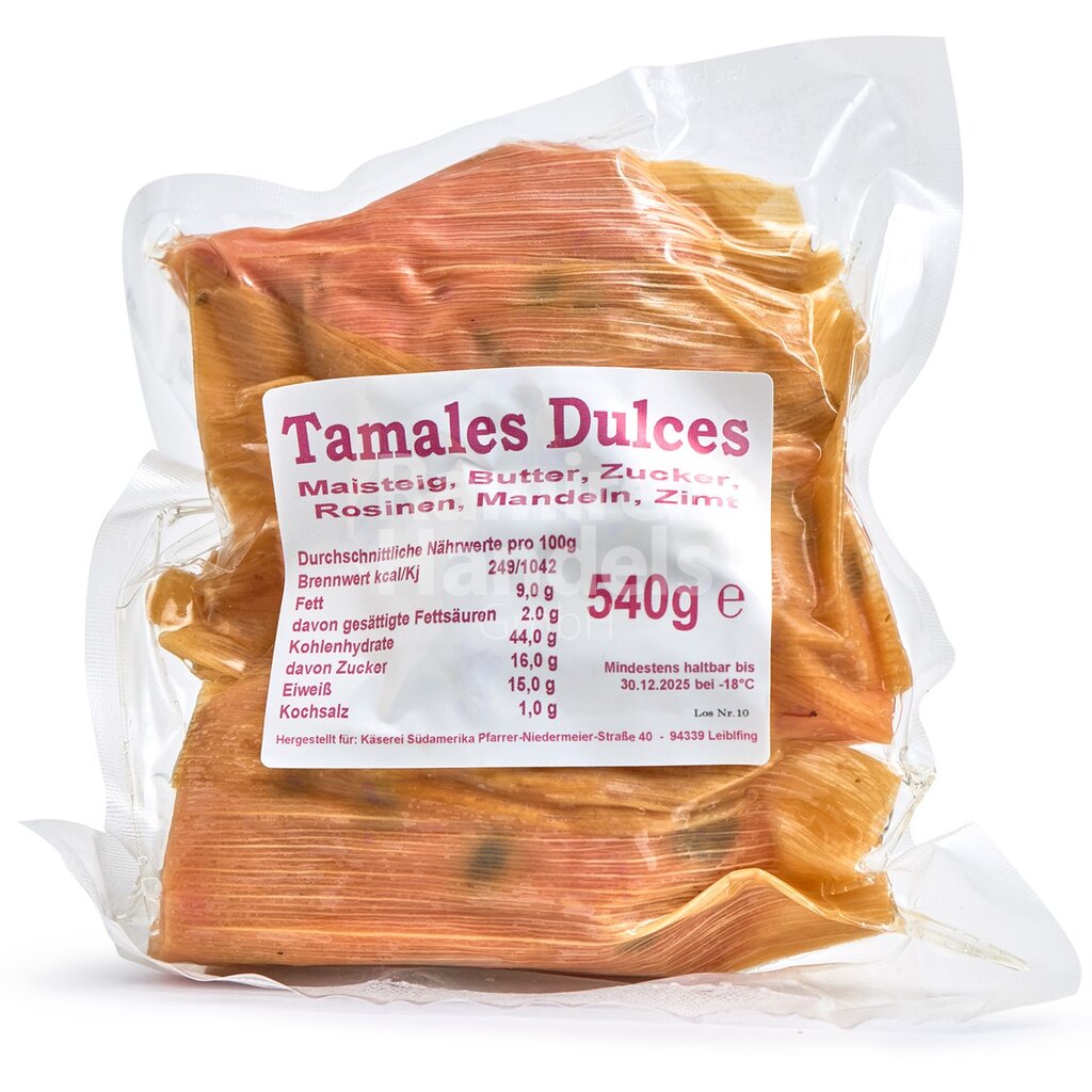 [MX2162] Tamales sweet with Raisins Kaeserei Suedamerika (3 pcs.) ca. 540 g