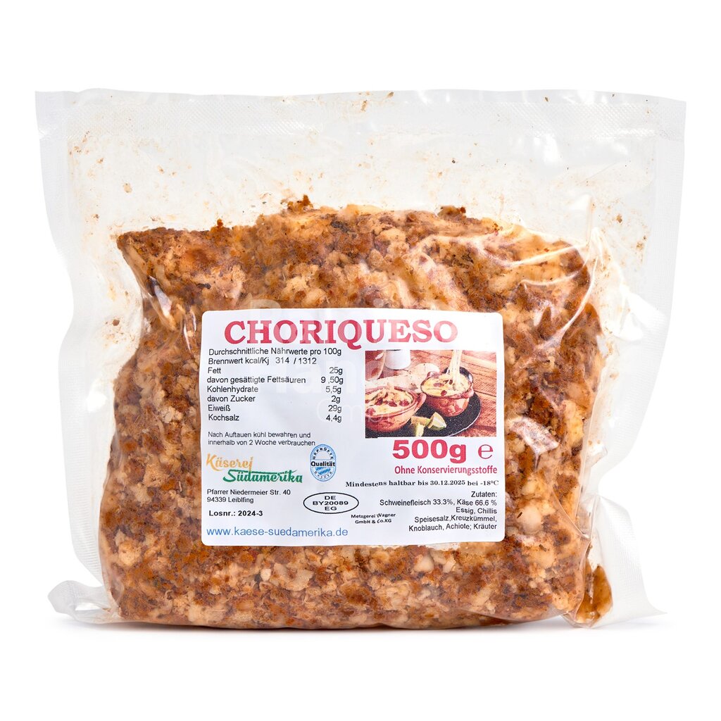 Chorizo mit Käse fertig zum Braten Kaeserei Suedamerika 500 g