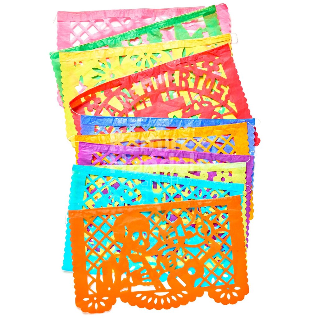 Papel Picado Dia de Muertos  Hecho a Mano Artemex 5m (36 x 22 cm)