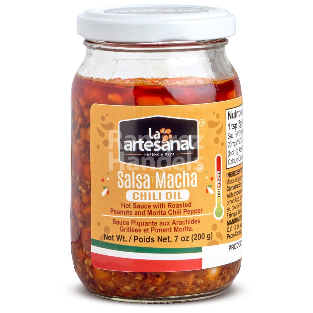[MX2230] Salsa Macha con Cacahuate y Chile Morita La Artesanal 200 g