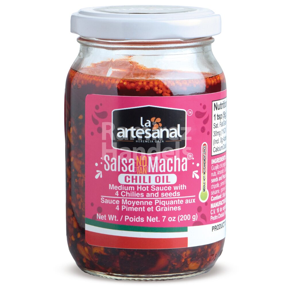 [MX2232] Salsa Macha MEDIUM scharf mit 4 Chilis LA ARTESANAL 200 g