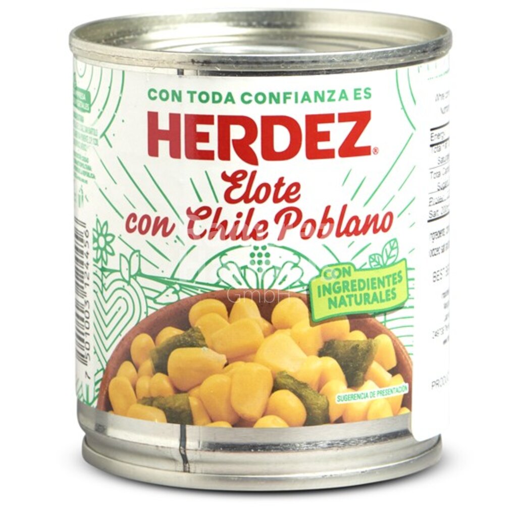 Chili Poblano in streifen mit Elote Herdez 210 g