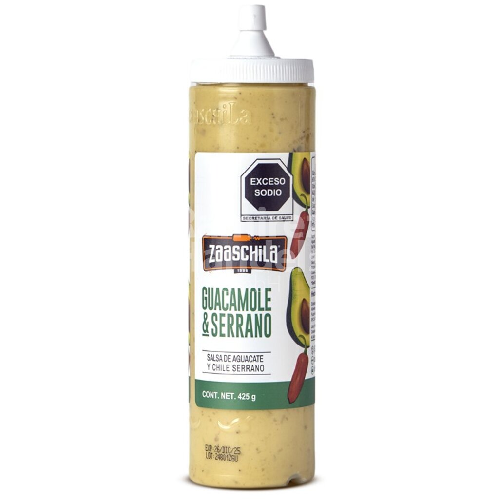 [MX2313] Scharfe Sauce GUACAMOLE & SERRANO ZAASCHILA 425 g