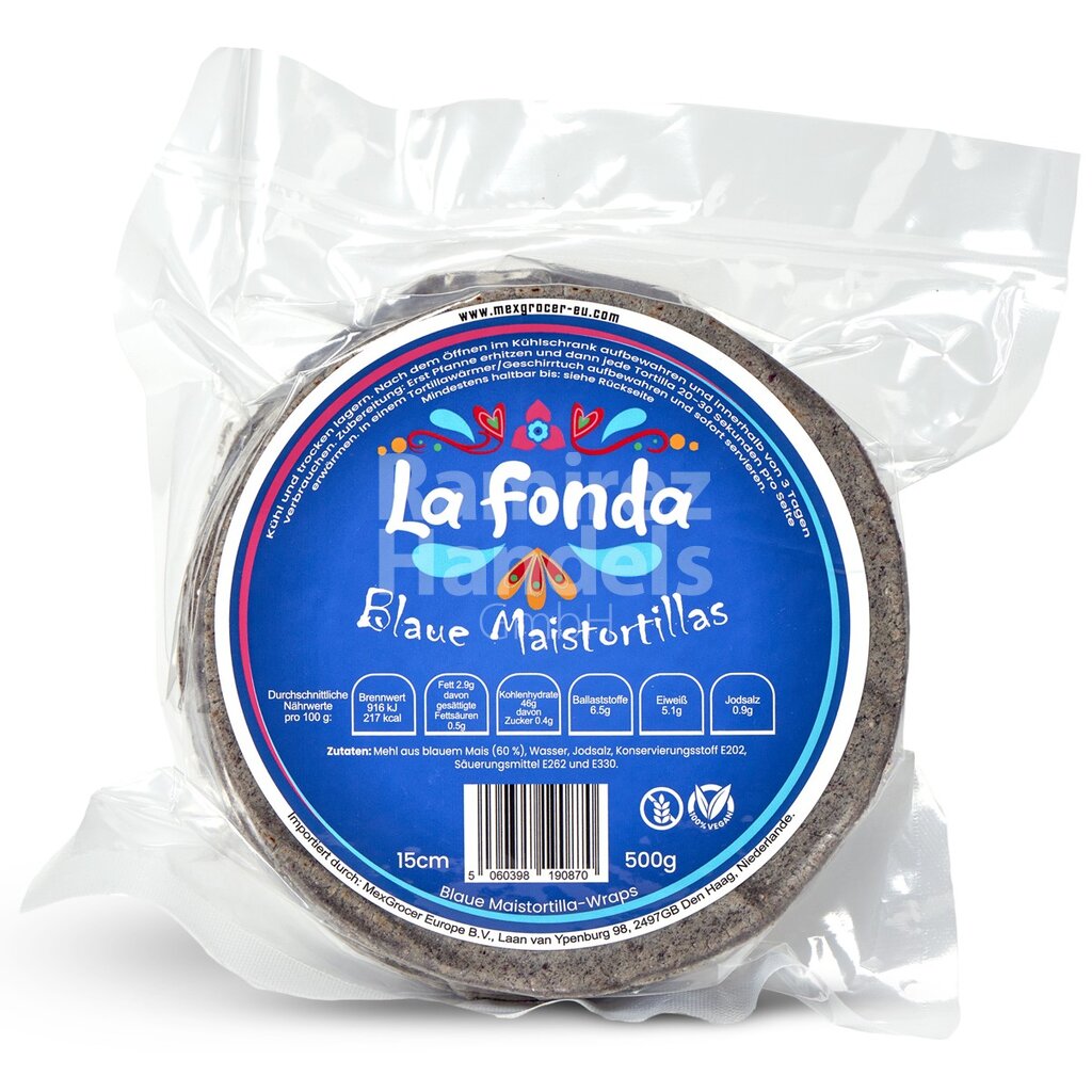 [MX2322] Tortillas de Maiz AZUL LA FONDA 15 cm 500 g (Aprox 20 piezas)