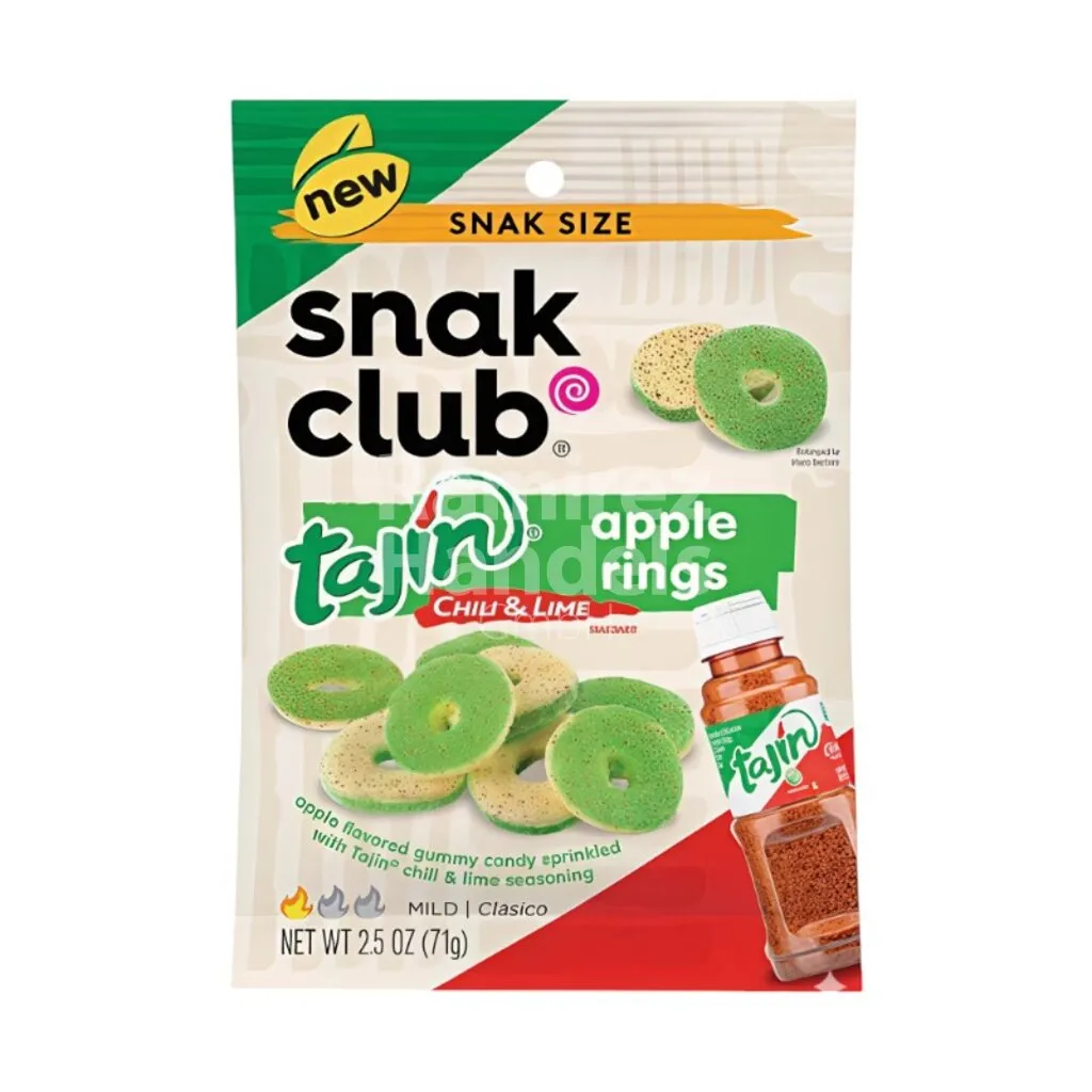 [MX2414] Snack Club APFEL-RINGE Tajin 71 g
