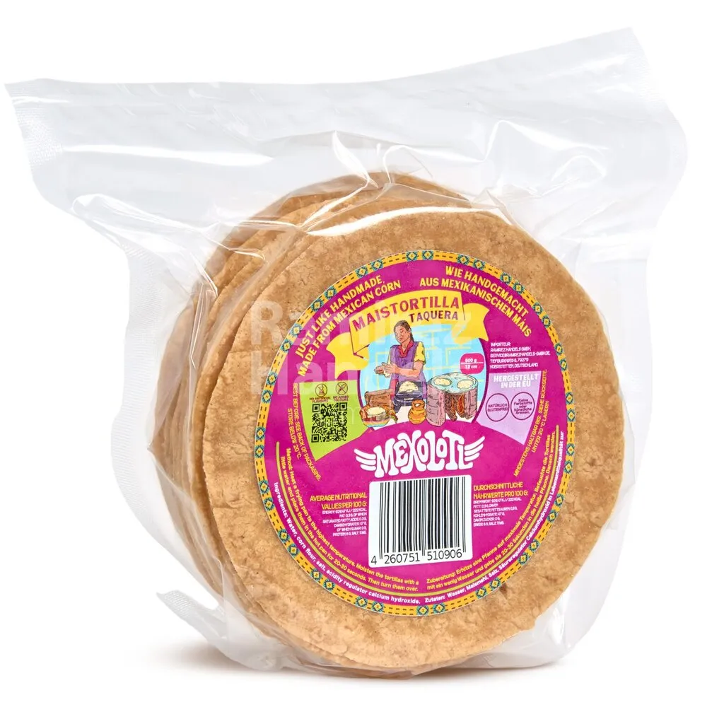 Gelbe Maistortillas MEXOLOTL Taquera 12 cm 500 g (ca. 30 St)